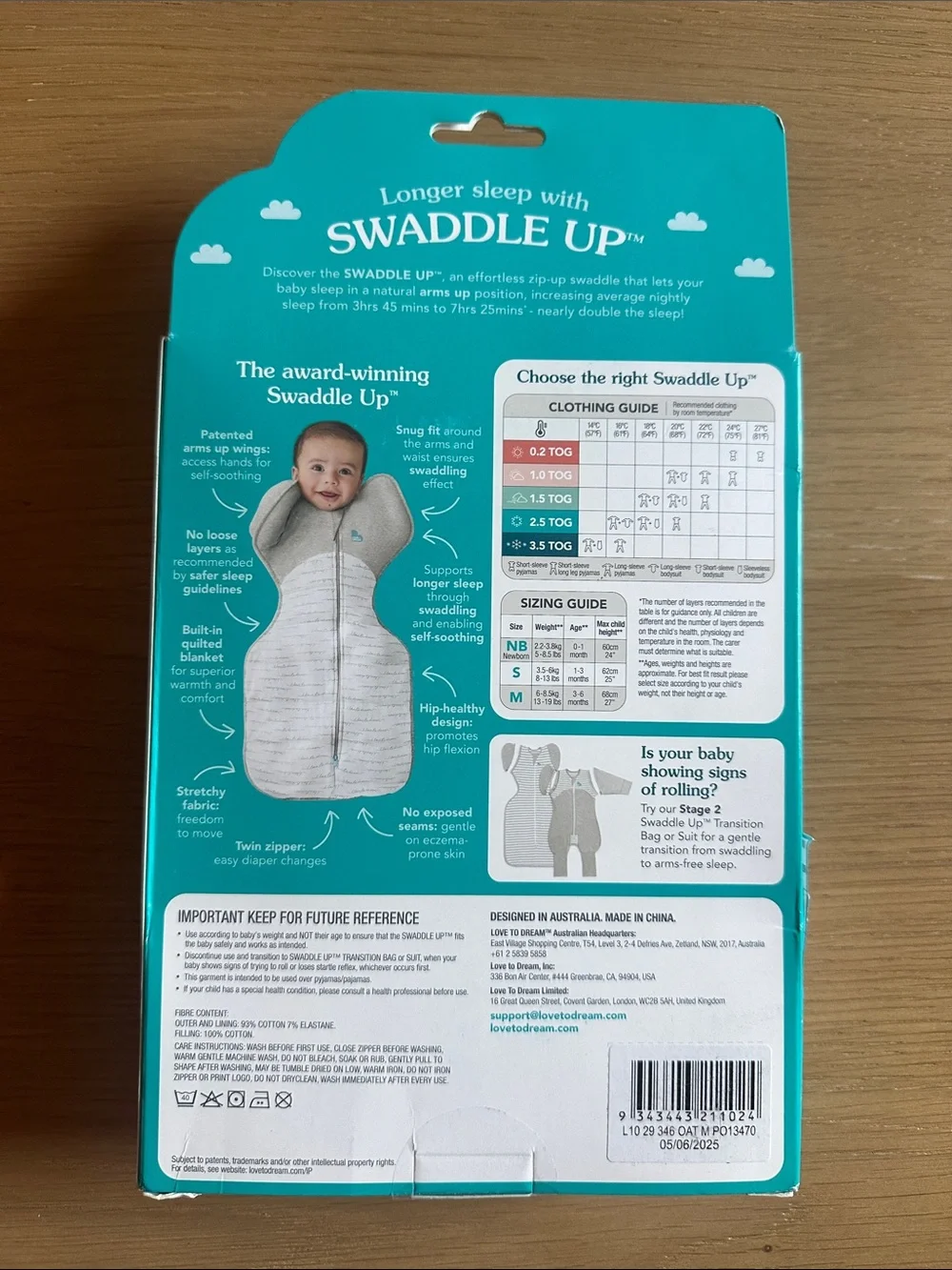Love to Dream Swaddle Up Baby Sleep Bag - bees